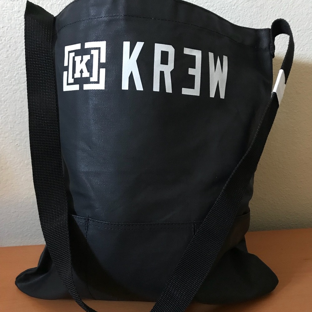 KREW Leather Denim Tote Bag